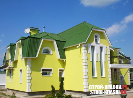 Фото покраски дома фасадной краской