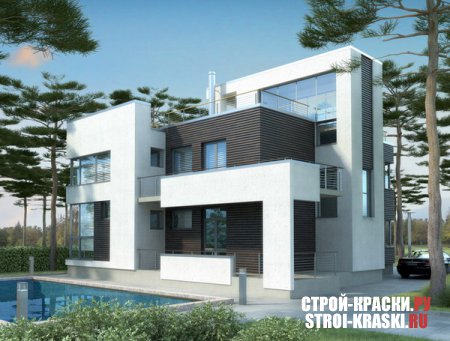 Фото покраски дома фасадной краской Фото покраски дома фасадной краской